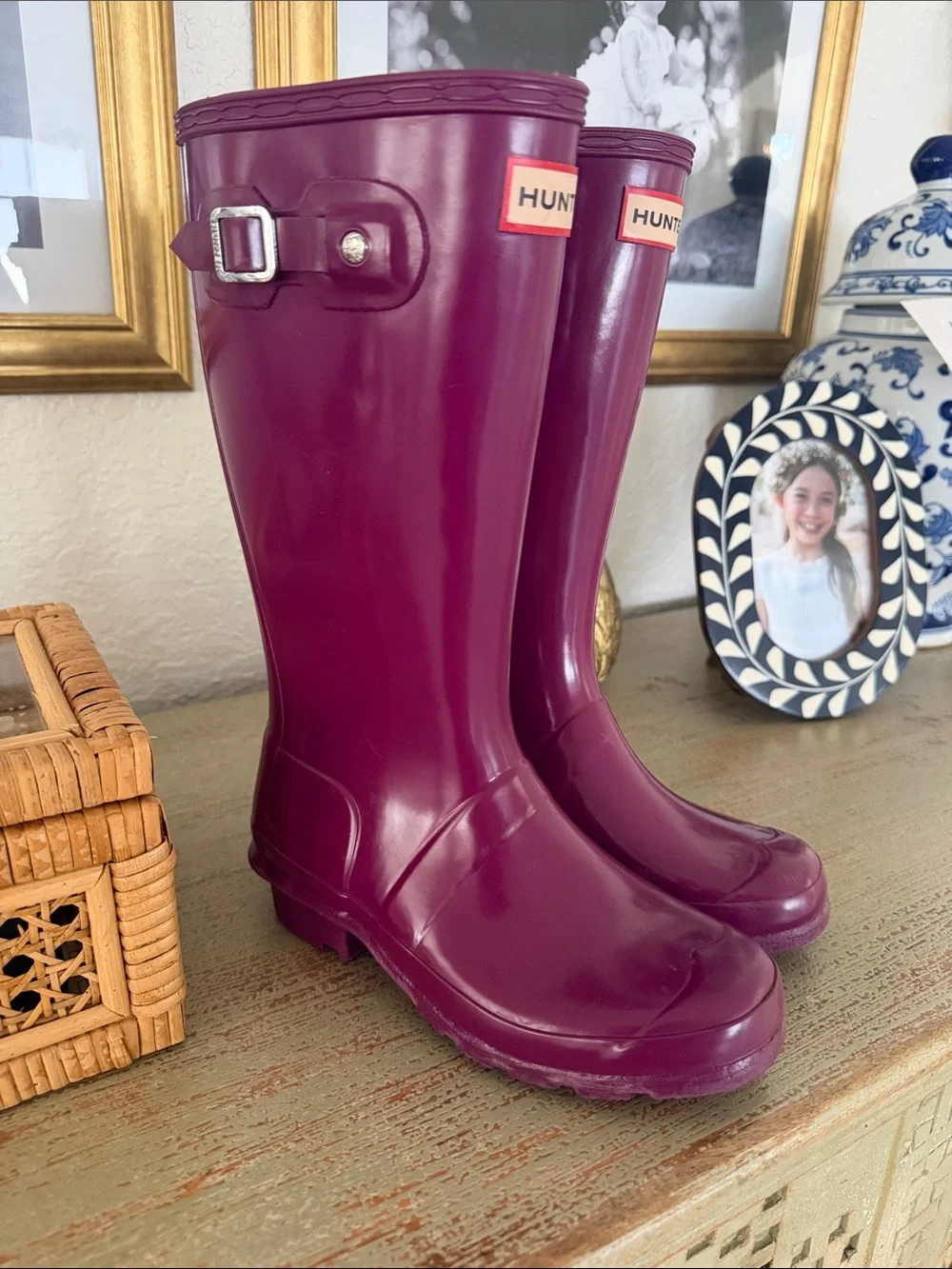 Hunter Kids Purple Rain Boots